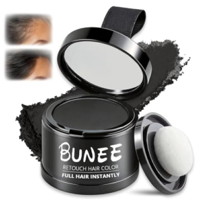 Negro Hairline Powder, 4g Retocador de Raíces en Polvo Para Mujeres y Hombres, Resistente al Agua y al Sudor, Cubre Áreas De Cabello Fino Adecuado para Maquillaje Estilo de Cabello