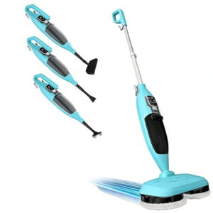 PUREBEAR Trapeador de Vapor Todo en Uno con Control de Vapor Ajustable, Limpiador Multifuncional para Suelos de Madera, Azulejos, Ventanas y Ropa (Azul Cielo)