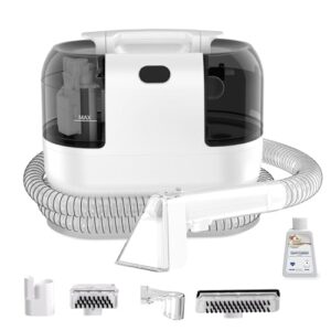 Aspiradora de Agua para Tapicerías, Limpiador Húmedo de Sofás, Alfombras y Colchones, Motor 500W Succión 18kPa, Depósitos Dobles, Cepillos Multiusos para Limpieza Profunda de Manchas en Hogar y Coche