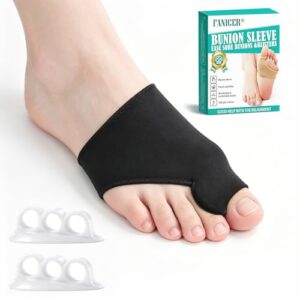 Calcetines Hallux Valgus, Protector Enderezador para el Dedo del Pie, Tres Agujeros Separador y Corrector de Silicona para Hombres y Mujeres, Reduce Dolor Fricción, Endereza Hallux Valgus,Negro