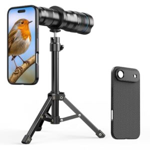 APEXEL Teleobjetivo Portátil con Funda Integrada para iPhone 17 Air – Objetivo 36x con Soporte para Trípode