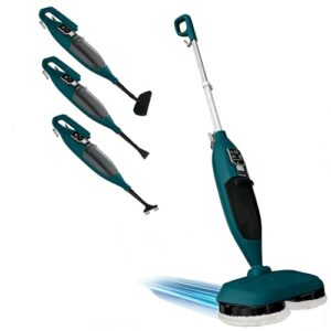 PUREBEAR Trapeador de Vapor Todo en Uno con Control de Vapor Ajustable, Limpiador Multifuncional para Suelos de Madera, Azulejos, Ventanas y Ropa (Verde Turquesa)