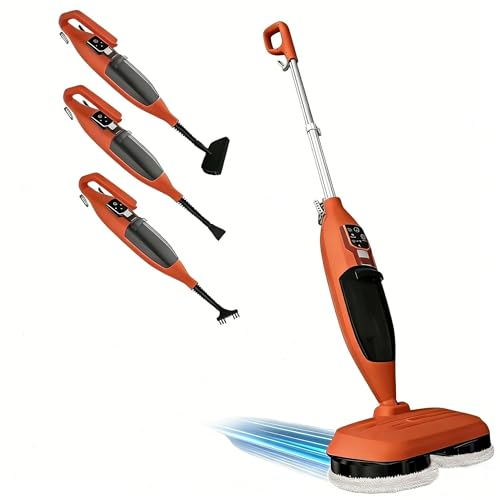 PUREBEAR Trapeador de Vapor Todo en Uno con Control de Vapor Ajustable, Limpiador Multifuncional para Suelos de Madera, Azulejos, Ventanas y Ropa(Color Coral)