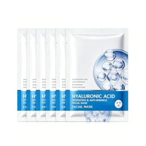 Mascarilla Facial áCido HialuróNico, Mascarilla Hidratante Facial, HidratacióN Profunda Y Antiarrugas (Blanco)