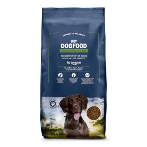 by Amazon - Alimento seco completo para perro adulto rico en cordero y arroz, 20 kg (Paquete de 1)
