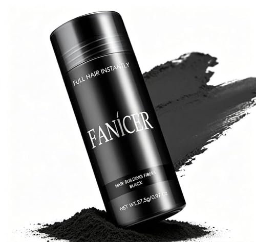 Polvo microfibras, Polvo densificante, Cobertura natural, Ideal para cabello fino y escaso, Negro