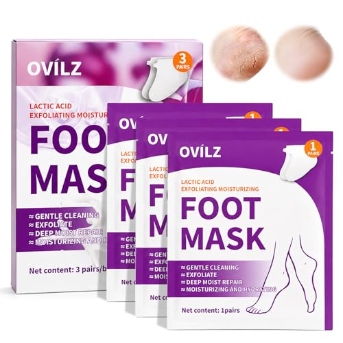 3 Pares Máscaras Hidratantes de Pies, Foot Peel Mask, Mascarilla Pies Exfoliante, Callos Piess Eliminar y Piel Muerta, Hidrata Pedicura, para Pie para Mujeres y Hombres