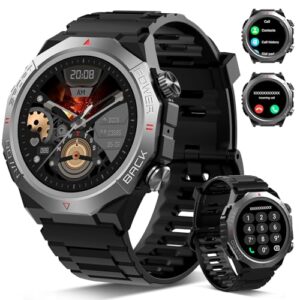 Reloj Inteligente Hombre Mujer con Llamadas, 1.39" Militar Smartwatch con 110+ Modos Deportivos, Monitor de Ritmo Cardíaco y Sueño. Pulsera Actividad IP68 Impermeable para Android iOS, Grafito