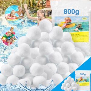 TEWWCEO Bolas de filtro para piscina, 800 g, bolas de filtro, bolas de filtro para piscina, filtro de arena para acuario, accesorios de limpieza de piscina, filtro de arena, piscina, bomba de filtro