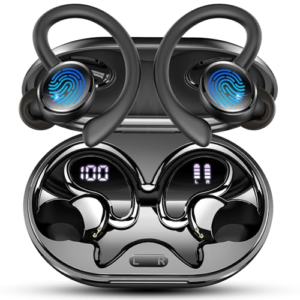 2026 Auriculares Inalambricos Deportivos, Nueva Auriculares Bluetooth 5.4 HiFi Estéreo con 4 HD Mic, 50H Cascos Inalambricos Bluetooth con Cancelacion Ruido ENC, Pantalla LED/IP7 Impermeable Cascos