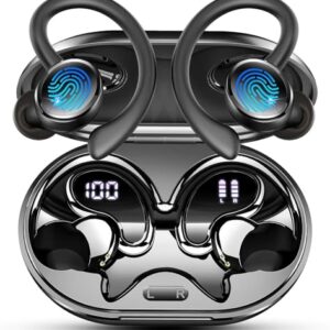 2026 Nueva Auriculares Inalambricos Deportivos, Auriculares Bluetooth 5.4 HiFi Estéreo con 4 HD Mic, 50H Cascos Inalambricos Bluetooth con Cancelacion Ruido ENC, Pantalla LED, IP7 Impermeable Cascos