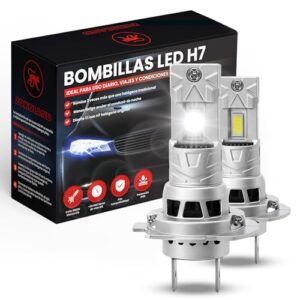 ZOKOLAND BOMBILLAS LED H7 40000LM 6500K Blanco Frío, Luces Coche y Moto, X20 Más Brillante, Ventilador 20000RPM, IP68 Impermeable, Plug & Play, Reemplazo Halógena, Pack 2 PCS