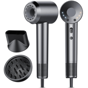 Secador de Pelo, Secador Pelo Profesional Iónico Portátil 160000 RPM, Secado Rápido, 500M Iones, Control de Temperatura, Con Difusor Magnético y Boquilla, 4 Niveles de Temperatura y 3 Velocidades