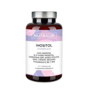 Myo Inositol & D-Chiro 40:1 PCOS - Para 2 Meses Balance Femenino - Con Q10 + Ácido Fólico + Zinc + Selenio + Cromo + 3 Vitaminas - Nutralie Inositol Complex 120 Cápsulas