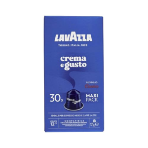 Lavazza, Crema e Gusto Classico, 30 Cápsulas de Café Compatibles con Máquinas Nespresso Original, con Notas de Chocolate, Madera y Especias, Arábica y Robusta, Intensidad 12/13, Tueste Medio