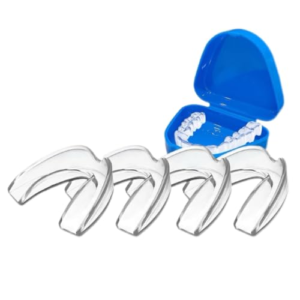 4 Piezas Bruxismo Dental Noche, 2 Tamaños Protector Bucal para Dormir, Férulas Dentales Moldeable con Caja, Protección del Esmalte Dental para Bruxismo Roncar Mejora la Del Sueño