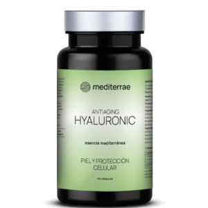 Mediterrae Ácido Hialurónico con Vitamina C y Zinc | 120 Cápsulas para 120 Días | Fórmula Vegana para el Cuidado de la Piel y Protección Celular | Sin Gluten