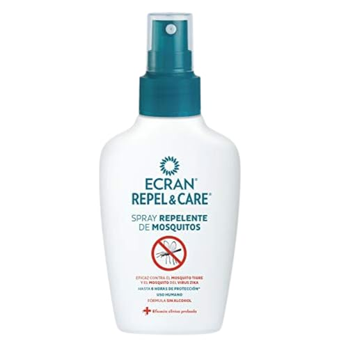 Ecran Repel Care, Spray Repelente de Mosquitos sin Alcohol - Spray Antimosquitos con Hasta 6 Horas de Protección - Ideal para Toda la Familia - Formato Viaje de 100 ml
