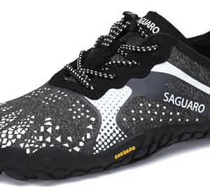 SAGUARO Hombre Mujer Minimalistas Zapatillas de Trail Running Ligeras y Respirable Zapatos Descalzos Gym Playa Calzado de Deportes Acuaticos para Correr Senderismo, Blanco 38 EU
