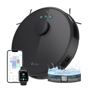 Lefant M1 Robot Aspirador con Mapeo, Navegación LDS, 5500Pa Potente Succión, 200min, Zona Prohibida, Aspiradora Robot Aspirador Delgado, Diámetro 32cm, WiFi/App/Alexa, Negro