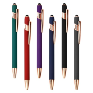 6 Piezas Lapiz Tactil, 2 en 1 Capacitivos Lápiz Táctil, Bolígrafos Retráctiles de Clic, Lápiz Táctil de Goma Universal para iPad, Samsung Galaxy, Huawei, Tabletas