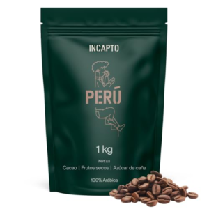 Incapto Café en Grano de Especialidad 1kg | Origen Perú | 100% Arábica | Specialty Coffee 84.75 puntos SCA | Tueste Natural y Artesanal | Finca Cajamarca, Cenfrocafé