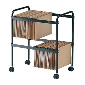 Rocada | Soporte para archivadores | Archivador para Carpetas Colgantes | Mueble Archivador para Documentos | Carro Carpetero Color Negro | Regulable, Capacidad para 80 Carpetas