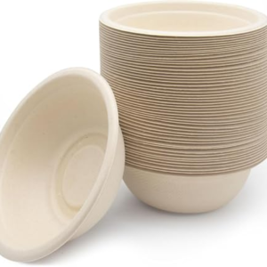 Cycayit 50 cuencos desechables de cartón de 350 ml, cuencos desechables de caña de azúcar, cuencos para sopa, aptos para microondas, biodegradables, desechables para fiesta/hogar/picnic