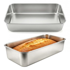 Duronge Molde para Pan, Molde Reposteria de Acero Inoxidable, 33 x 15 x 6,7 cm Molde para Pasteles Grande, Moldes Reposteria Rectangulares, Molde para Pan, Pasteles, Tostadas, Apto para Lavavajillas