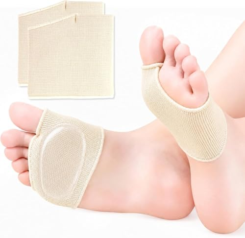 Almohadilla para el Metatarso,Almohadillas Metatarsianas con Gel,Alivio Dolor Antepie Metatarsalgia,Lavables y Reutilizables,Apto Para la Mayoría de Las Personas,Beige,XX-Large