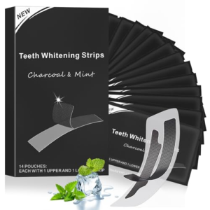 Tiras Blanqueadoras Dientes negro - 28 Tiras | Kit de blanqueamiento dental en casa | For Blanqueamiento suave, Para Dientes MáS Blancos, Antideslizante, Efecto RáPido