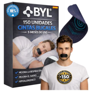 BYL® PACK AHORRO 150 Tiras Bucales Para Dormir – 150 Unidades Antironquidos | Mouth Tape For Sleeping | Cintas Bucales Tapabocas con Adhesivo Hipoalergénico | Hasta 5 Meses de Uso