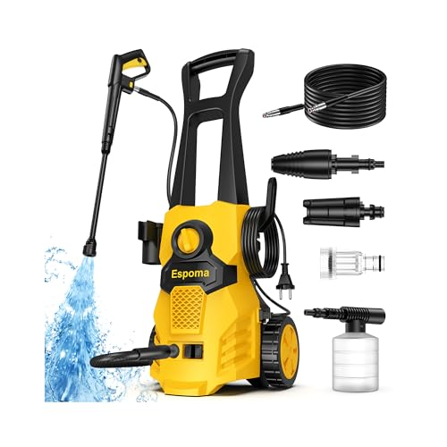 𝟕𝟎% Hidrolimpiadora de Alta Presión, 120 Bar, Caudal de 380 l/h, área de Trabajo 30 m²/h, Ideal para Hogar, Jardín y Coche –Incluye Manguera de 7m, Bomba de Aluminio, Radio de Acción 12m