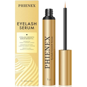 PHIENEX 2026 New Version Sérum crece pestañas, para crecimiento rápido, mayor densidad y pestañas más largas y voluminosas, con Complejo de Péptidos Botánicos US DermaCraft Labs - 3ml (mental)