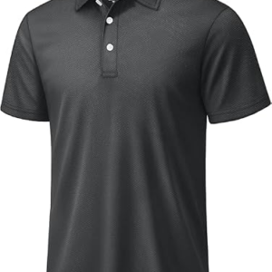 TACVASEN Polos Hombre Manga Corta Golf Polo Transpirable Hombre Verano Camiseta Deporte Transpirable Camiseta Basica Trabajo Verano (2XL, Gris Oscuro)