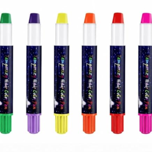 6 Piezas Colores Tiza De Pelo, Aplicación Directa Sobre Cabello Seco,Empacado Individual Por Unidad, Para Carnaval Espectáculos Y Disfraces Festivos