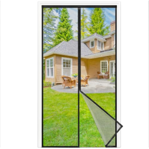 NUEVA Mosquitera Puerta Magnética 120x210 cm, Mosquitera para Puerta con Imanes Potentes, Instalación Sin Taladro, Cierre Automático, Malla Transpirable y Antidesgarro, Negro