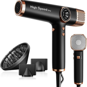 Faszin Secado Pelo Profesional, Secador Rápido Ligero,Motor 110,000 RPM, Secador Pelo Iónico de 200 Millones para Mujeres y Hombres, Secador Pelo Silencioso (Negro Azabache)