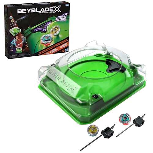 Beyblade X, Set de Batalla Sneak Attack con Arena Beystadium, 2 Tops Takara Tomy de rotación Derecha, 2 lanzadores, A Partir de 8 años