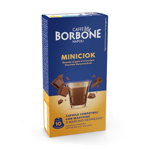CAFFÈ BORBONE Caffè Borbone Miniciock - Bebida sabor chocolate - 60 Cápsulas (6 paquetes de 10) - Compatible con Cafeteras Nespresso®* de uso doméstico
