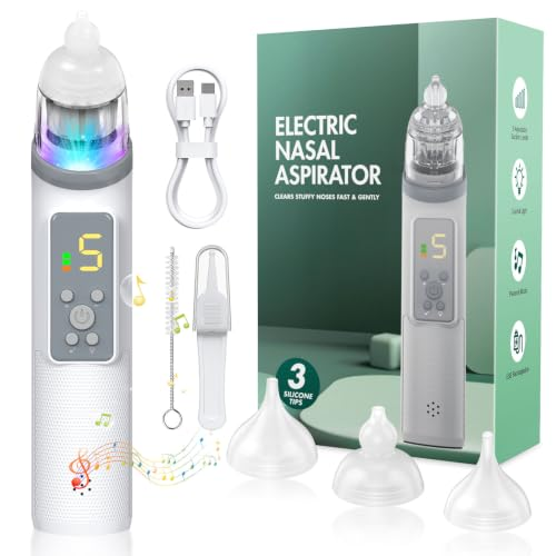 Aspirador Nasal Bebe Electrico X60 con 5 Niveles, Pantalla LED y Musica