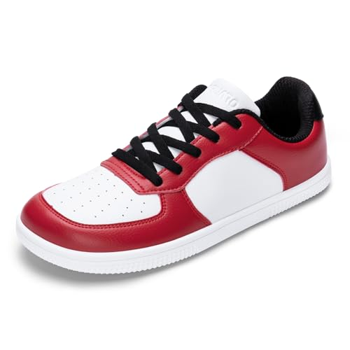 SAGUARO Barefoot Mujer Zapatillas Hombre Ligeras y Cómodas Deportivas Casual Calzado Minimalistas Antideslizante Zapatos Descalzos para Diario Urbano Caminar Rojo Talla 46 EU