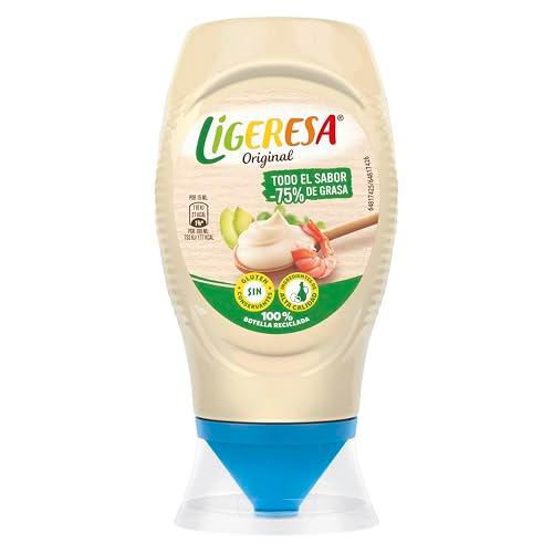 Ligeresa Salsa Bocabajo 60% menos de grasa Original Apta para vegetarianos 250 ml