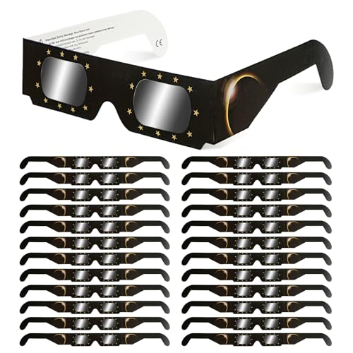 QIWEI Gafas Eclipse Solar Homologadas ISO 12312-2 Cartón Pack 25