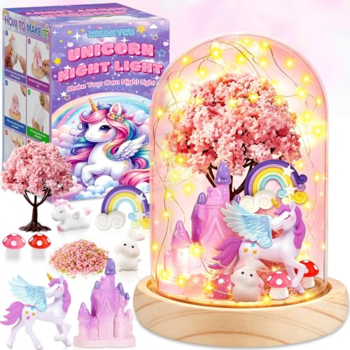MKAKYES DIY Niños Luz de la Noche Unicornio, Juguetes Manualidades Niños, Unicornio Regalos para Niñas de 3 a 12 Años, Regalo Navidad