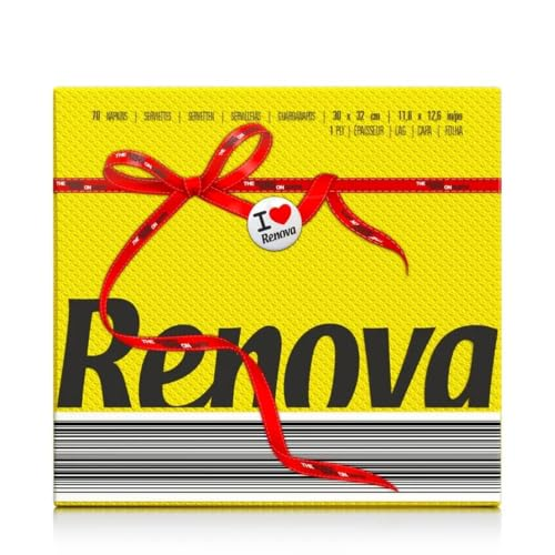 RENOVA Servilletas de Papel, 1 Capa, 70 Servilletas, Tamaño Medio, Naranja