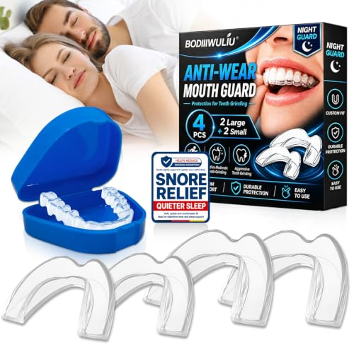 Ferula Antironquidos, Protector Bucal Reutilizable, 4 Piezas Con Caja De Almacenamiento, Prevenir Rechinar De Dientes, Reducir Molestias Nocturnas Y Mejorar Calidad Del Sueño Para Adultos