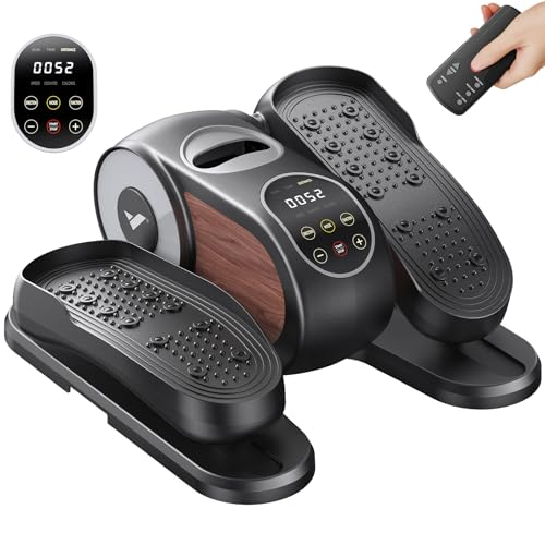 MERACH Máquina Elíptica Eléctrica, Mini Elíptica Bajo Escritorio para el Hogar, Mando, Pantalla Curva Grande, 12 Vel., Más Ligera, Silenciosa y Portátil, para Mayores y Rehabilitación de Piernas