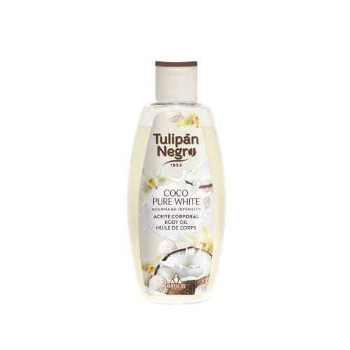 Tulipán Negro - Body Oil Coco Pure White, Aceite Corporal Nutritivo con Fragancia Dulce y Tropical, Hidratación y Suavidad para la Piel, 200 ml