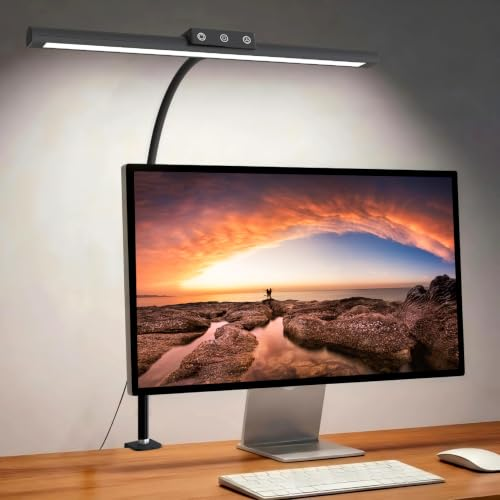 joyshie Lámpara LED Escritorio con Pinza, Regulable 2700K-6500K, 43cm